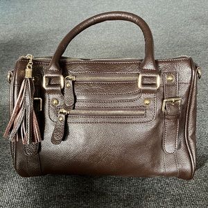 Women’s Erica Anenberg Venteux Brown Pebbled Leather Satchel